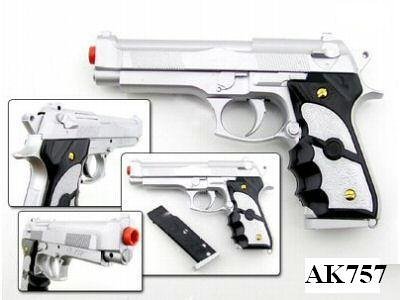 Silver Beretta Style Airsoft Spring Pistol