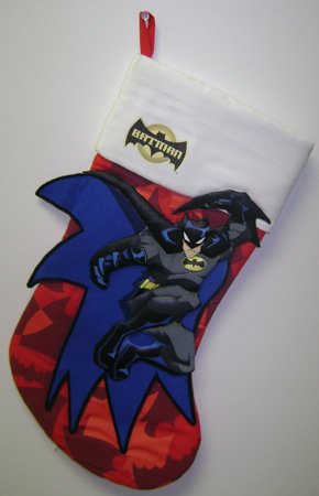 17" Licensed DC Comics Batman Applique Red Christmas Stocking