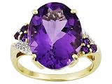 10KT 8.45CTW AMETHYST WITH DIAMOND ACCENT RING