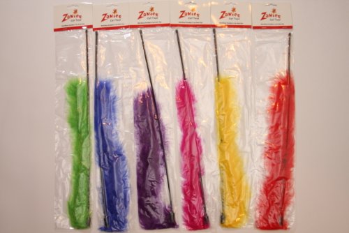 Zanies Maribou Feather Cat Pole Toy - Assorted 