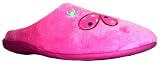Dunlop Womens Dlh7697 Pink Butterfly Slip On Textile Mule Slippers