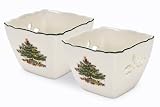 Spode Christmas Tree Pierced Votives with Tea Lights, Set of 2