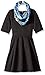 My Michelle Girls' Skater Dress with Elbow Sleeves with Printed Infinity Scarf