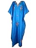 Boho Women's Long Kaftans Kashmiri Embroidered Blue Caftan Maxi Dress