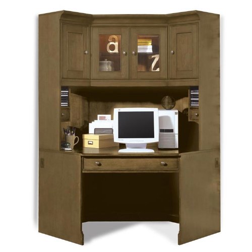 Corner Computer Desk with Hutch by Riverside