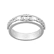 Personalized Sterling Silver Engraved Claddagh Wedding Band