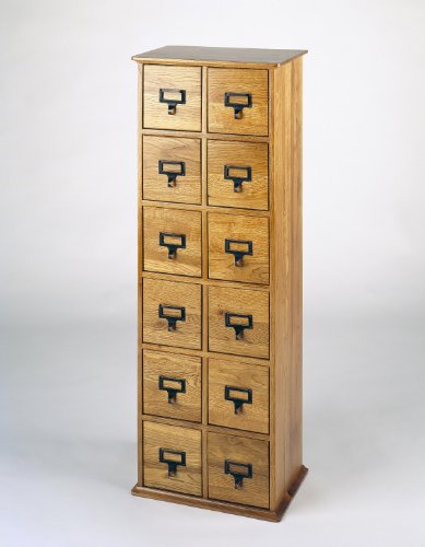 24 Drawers Leslie Dame Cd 456 Solid Oak Library Card File Media
