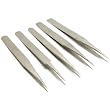 5 Jewelers Tweezers Beading Repair Tool Stainless Steel