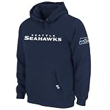 NFL Seattle Seahawks Classic Heavyweight Hood II Adult Long Sleeved Hooded Fleece Pullover, Traditional Navy, Large