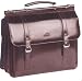 Mancini Burgundy Double Flap Leather Briefcase Laptop