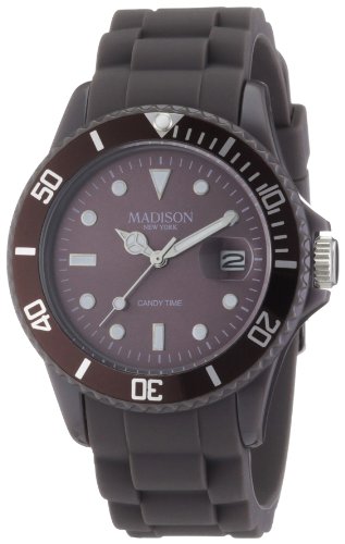 Madison New York Unisex-Armbanduhr Candy Time Analog Silikon taupe U4167-08/2