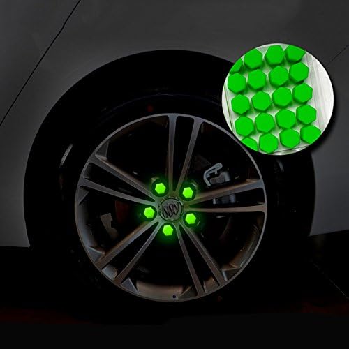 20pcs Silica Gel green Wheel Nuts Covers Protective Car Accessories Bolt Caps Hub Screw Protector