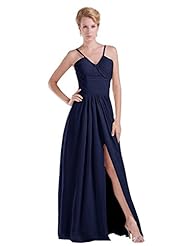Spaghetti Strap Pleated Lace Bridesmaid Dress/Prom Dress 