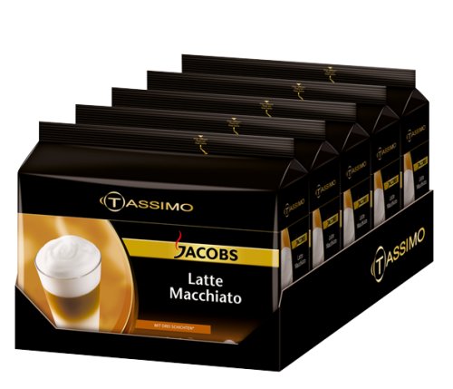 lebensmittel Tassimo Jacobs Latte Macchiato, 5er Pack  (40 Portionen, 80 Discs)