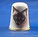 Porcelain China Collectable Thimble --- Siamese cat