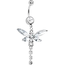 Cubic Zirconia Dragonfly Belly Ring