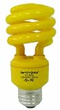 EarthTronics CF13BG1B 13-Watt Spiral Compact T3 Florescent Light Bulb, Bug Yellow, 12-Pack