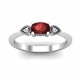 14K White Gold Mozambique Garnet and Diamond Ring