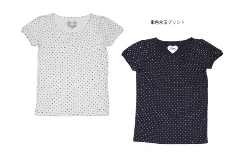 女性衿ぐりギャザーパフスリーブTシャツ KT