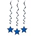 Royal Blue Solid Hanging Swirl Decorations - 26