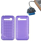 GTMax Purple Argyle Gel Skin Protector Cover Case + Mobile Cleaner for Veri ....