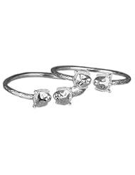 Lion .925 Sterling Silver West Indian Bangles (Pair)