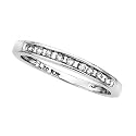 Sterling Silver 0.09 ct. Diamond Channel Set Anniversary Ring