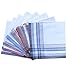 Assorted Pack of Mens White Color Border Cotton Handkerchiefs