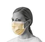 Medline Industries NON27122 Isolation Face Masks with Earloops, Polypropylene, Latex Free, Yellow (Pack of 300)