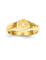 14k Childs AA Diamond Signet Ring