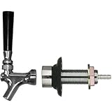 Draft Warehouse Beer Faucet and 4-Inch Shank Kit with Black Handle