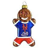 MLB New York Mets Blown Glass Gingerbread Man Ornament