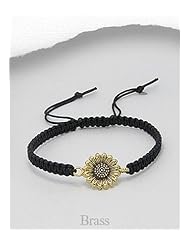 Flower Polyester Bracelet In Brass