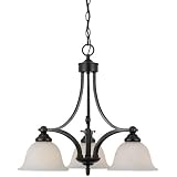 Click here to buy Delray Vintage Bordeaux 3 Light Downlight Chandelier with Opal Etched Glass by Quoizel Lighting.