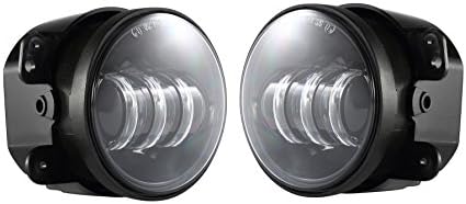 Dreamthinker 2pcs 4'' Off Road SUV Led Fog Lights for Jeep Wrangler Dodge Chrysler Front Bumper Lights 30W OSRAM Chip Round Fog Bulbs for Cars with Wiring Harness