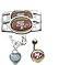 San Francisco 49ers Heart Bracelet/Belly Ring/Shoe Thingz Charm Package