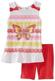 Young Hearts Toddler Girls Butterfly Lace Printed Jersey and Biker Short Set