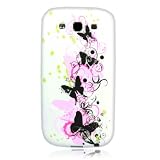 Butterfly 1 Gel TPU Skin Soft Case Cover for Samsung Galaxy S 3 III S3 I9300 + One Phone Sticker