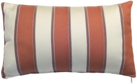 12" X 20" Buffalo Stripe Coral Outdoor Lumbar Pillow Made From Durable Polypropylene Fabric