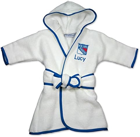Designs by Chad and Jake Baby Personalized New York Rangers Robe One Size White