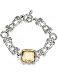 Two Tone Fashion Bracelet with Toggle Clasp