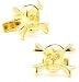 Gold Vermeil Skull and Crossbones Pirate Cufflinks w/ Jewelry Box