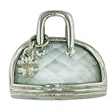 41ctGit3txL. SL160  Sterling Silver Chess Cut Clear Cubic Zirconia Plain Flower Lady Purse Charm Pendant 16 inches chain