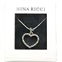 Pendentif NINA RICCI en Argent Plaqu� en Forme de Coeur sur une Cha�ne Extensible dans une Bo�te de Marque