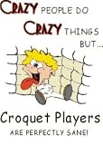 CRAZY PEOPLE DO CRAZY THINGS BUT Croquet Players ARE PERFECTLY SANE! Apron (Various Colors Available)