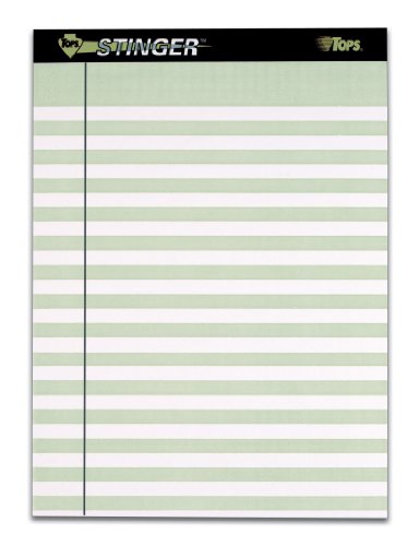 TOPS Stinger Writing Pads, 8.5 x 11-Inch, White and Green Bars, 50 Sheets per Pad, 2 Pads per Pack (73101)