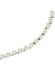 3.00 Carat (ctw) 14k White Gold Brilliant Round White Diamond Ladies S-style Flower Bracelet