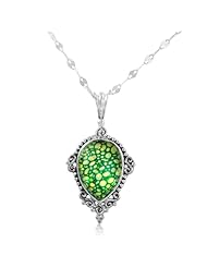 Sajen Emerald Opalescent Pendant-Necklace in Sterling Silver