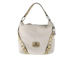 Kathy Van Zeeland Mesh Hobo Bag Croco Embossed Trim & Studs