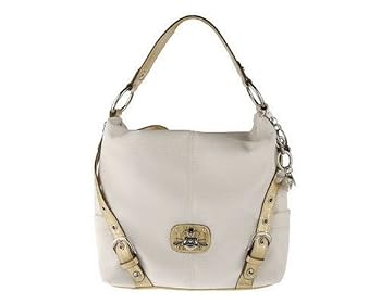 Kathy Van Zeeland Mesh Hobo Bag Croco Embossed Trim & Studs